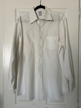 Brooks brothers white dress button down long sleeve shirt